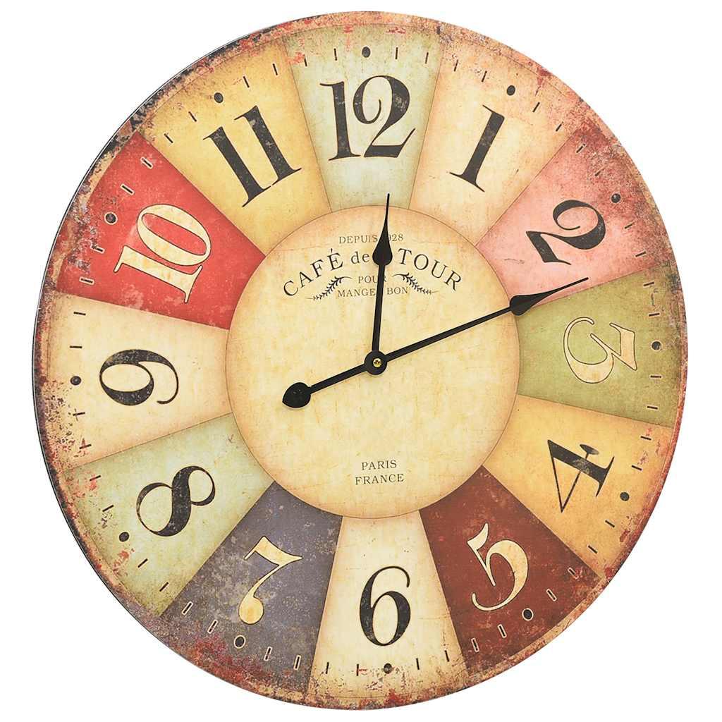 Reloj de pared vintage colorido