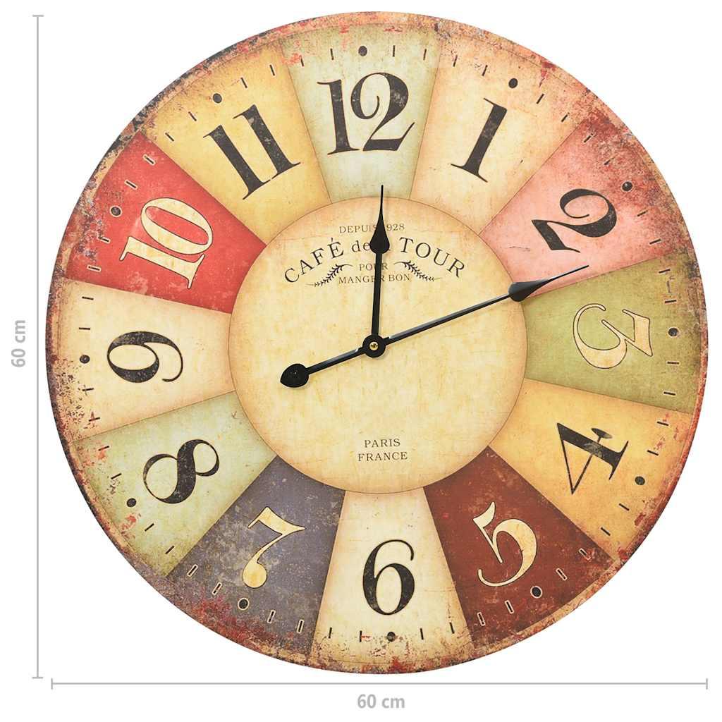 Reloj de pared vintage colorido