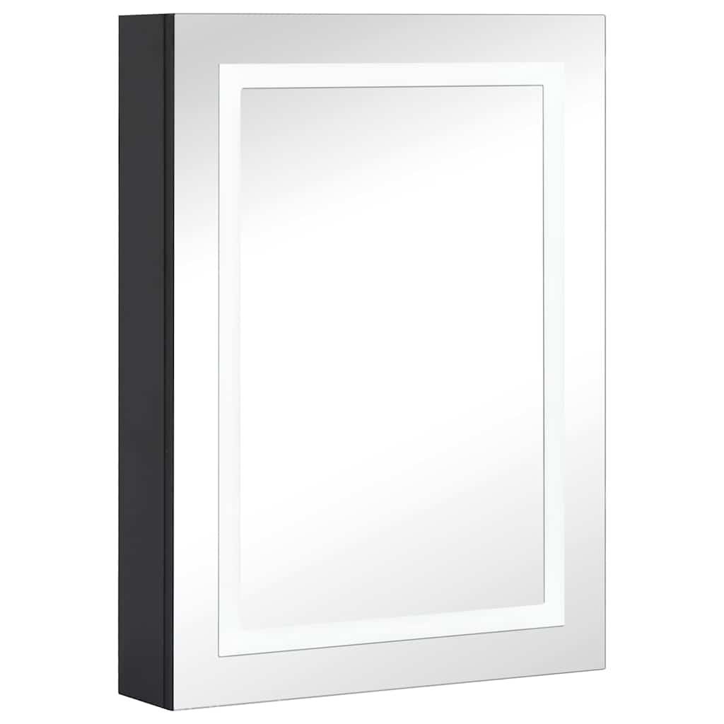 Mueble de baño con espejo LED blanco brillante 89x14x62 cm
