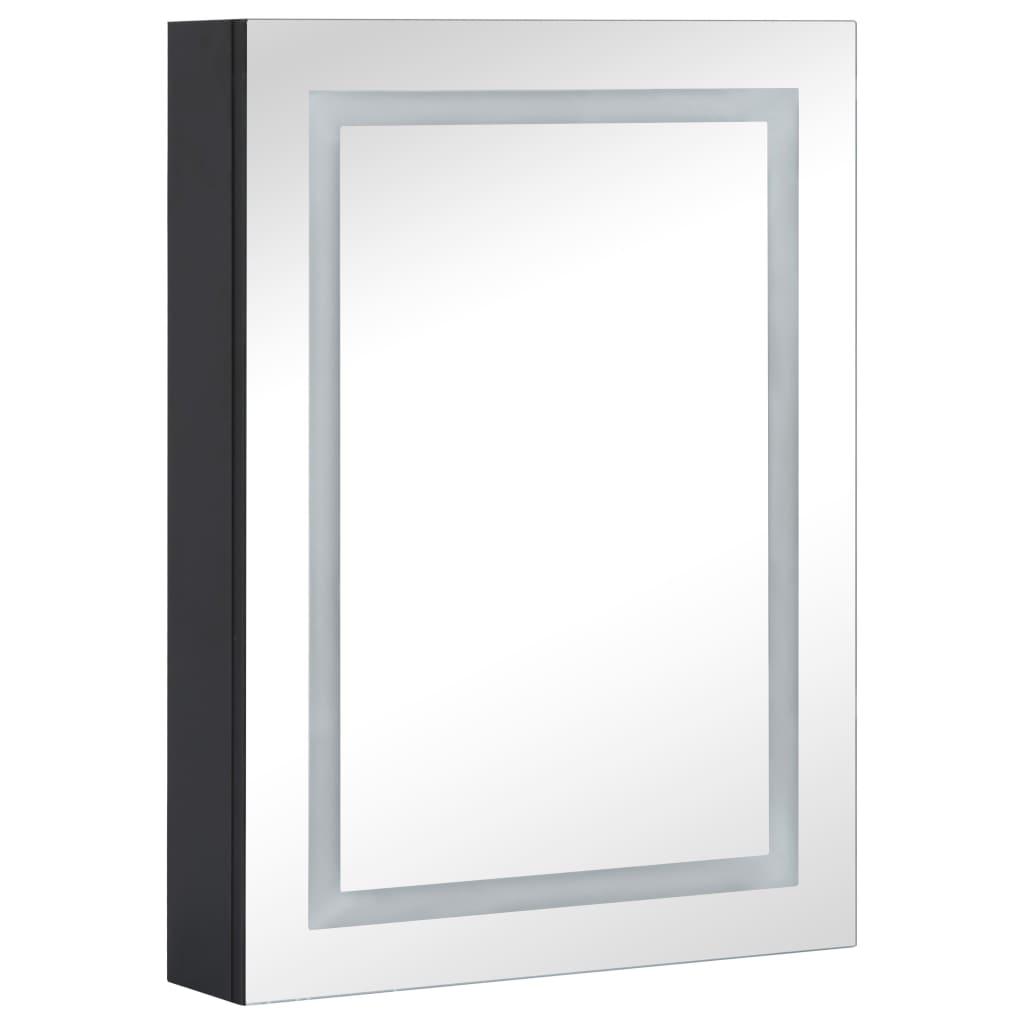 Mueble de baño con espejo LED blanco brillante 89x14x62 cm