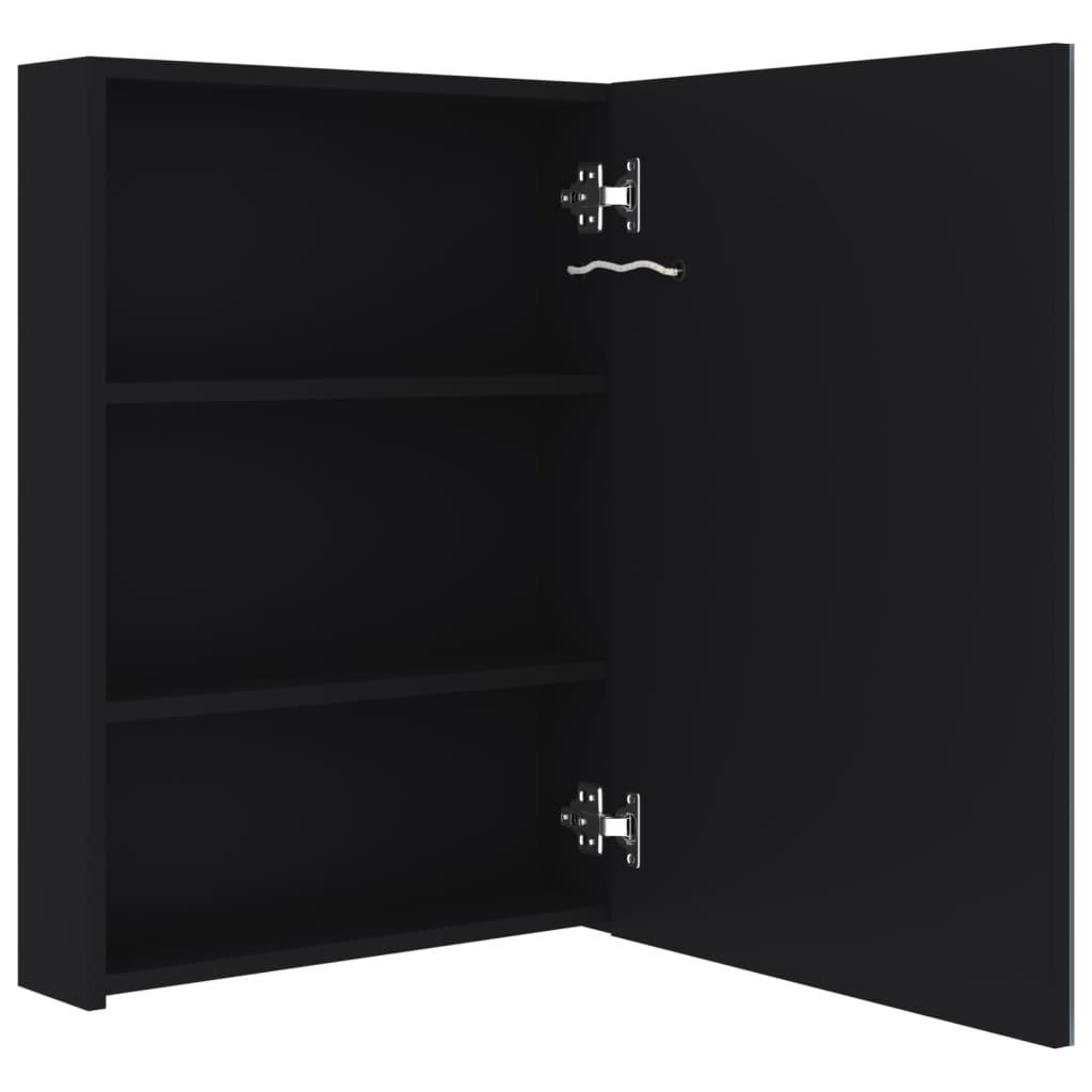 Mueble de baño con espejo LED blanco brillante 89x14x62 cm