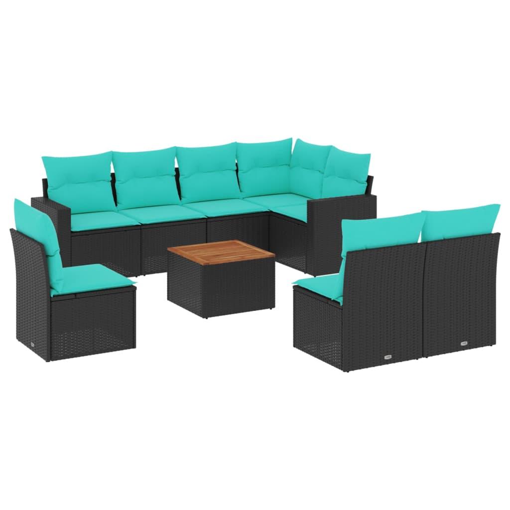 Set de sofás de jardín 9 pzas