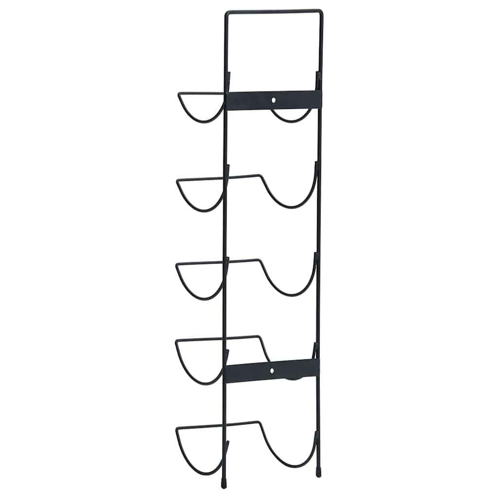 Botellero de pared para 5 botellas hierro negro