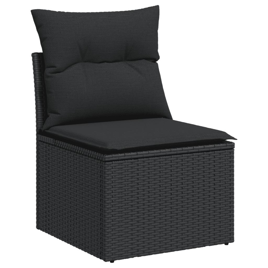 Set de sofás de jardín 10 pzas con cojines ratán sintético gris