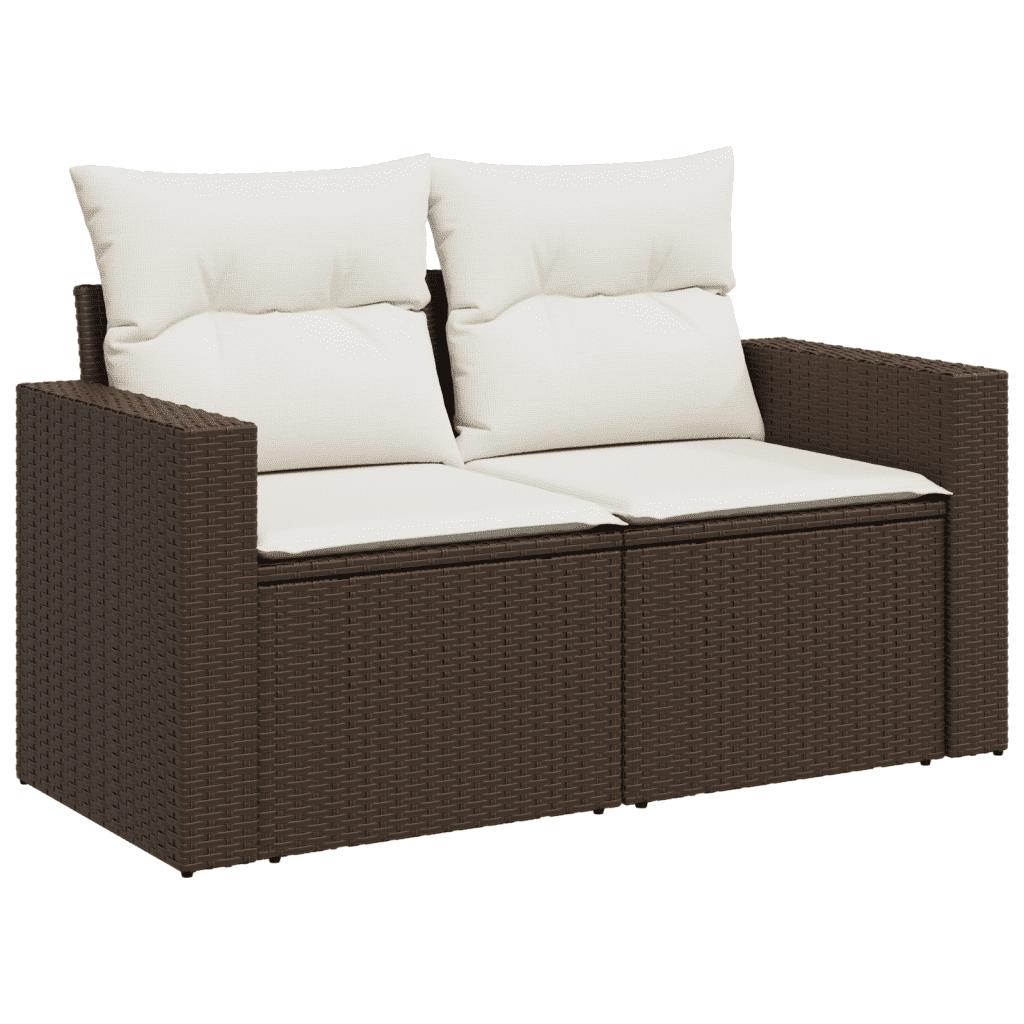 Set de sofás de jardín 10 pzas con cojines ratán sintético gris