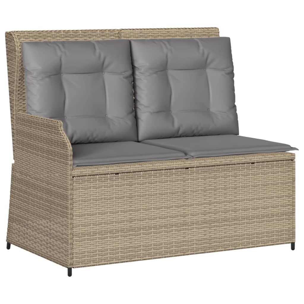 Set de muebles jardín con cojines 6 pzas ratán sintético beige