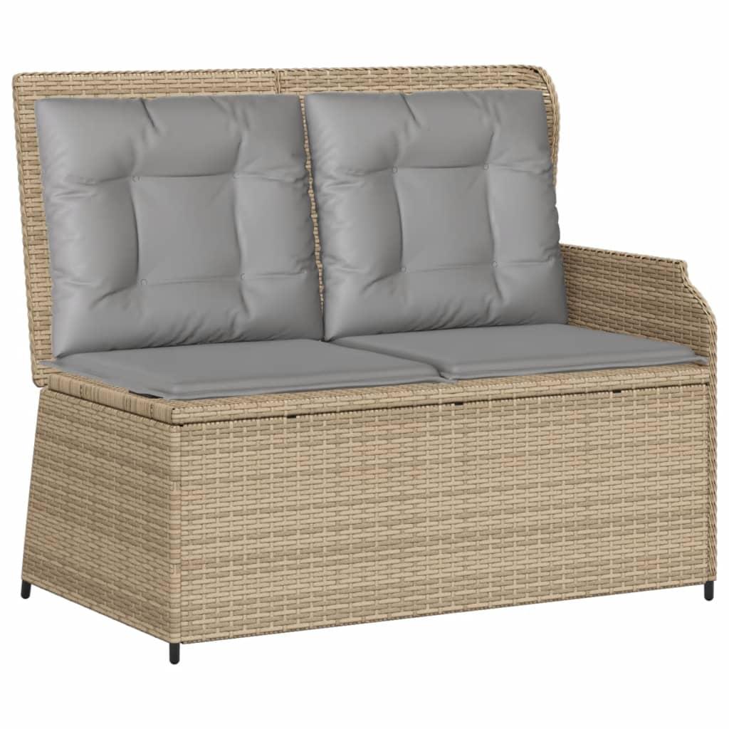 Set de muebles jardín con cojines 6 pzas ratán sintético beige