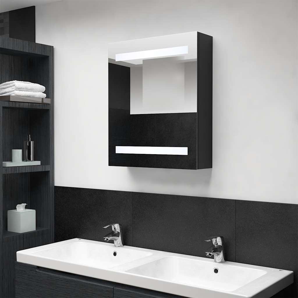 Armario de baño con espejo color roble ahumado 64x20x67 cm