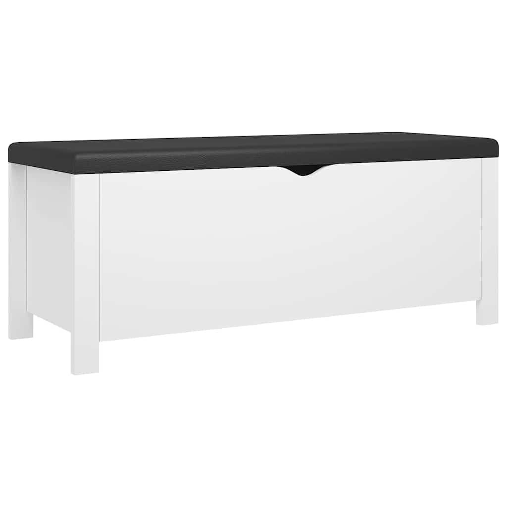 Caja de almacenamiento cojín contrachapada blanco 105x40x45 cm