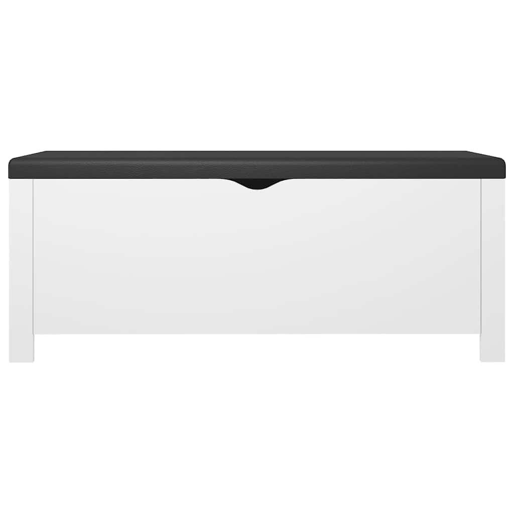 Caja de almacenamiento cojín contrachapada blanco 105x40x45 cm