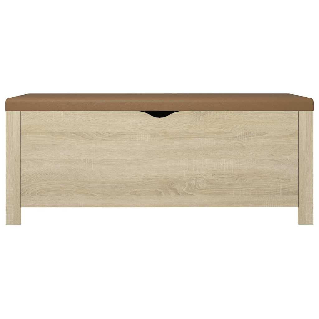 Caja de almacenaje y cojín madera ingeniería roble 105x40x45 cm