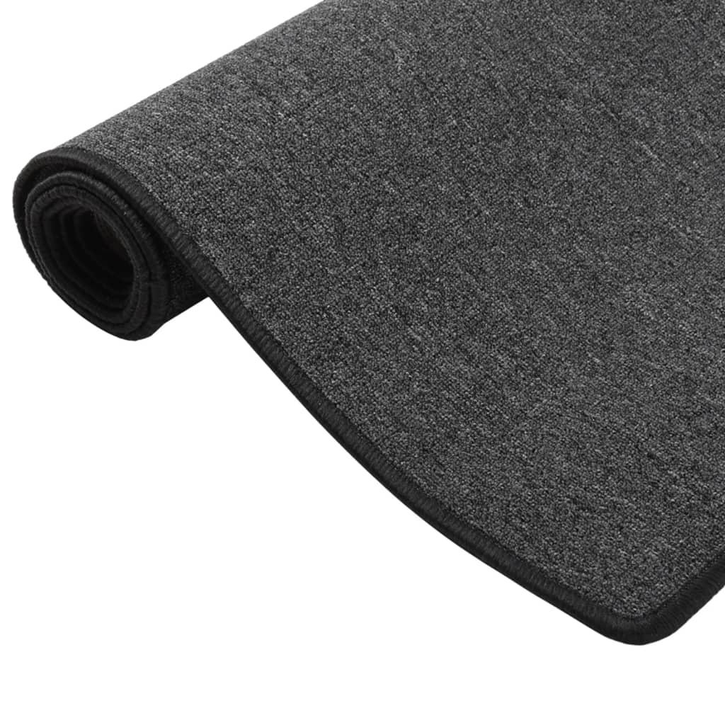 Alfombra de pasillo gris antracita 100x180 cm