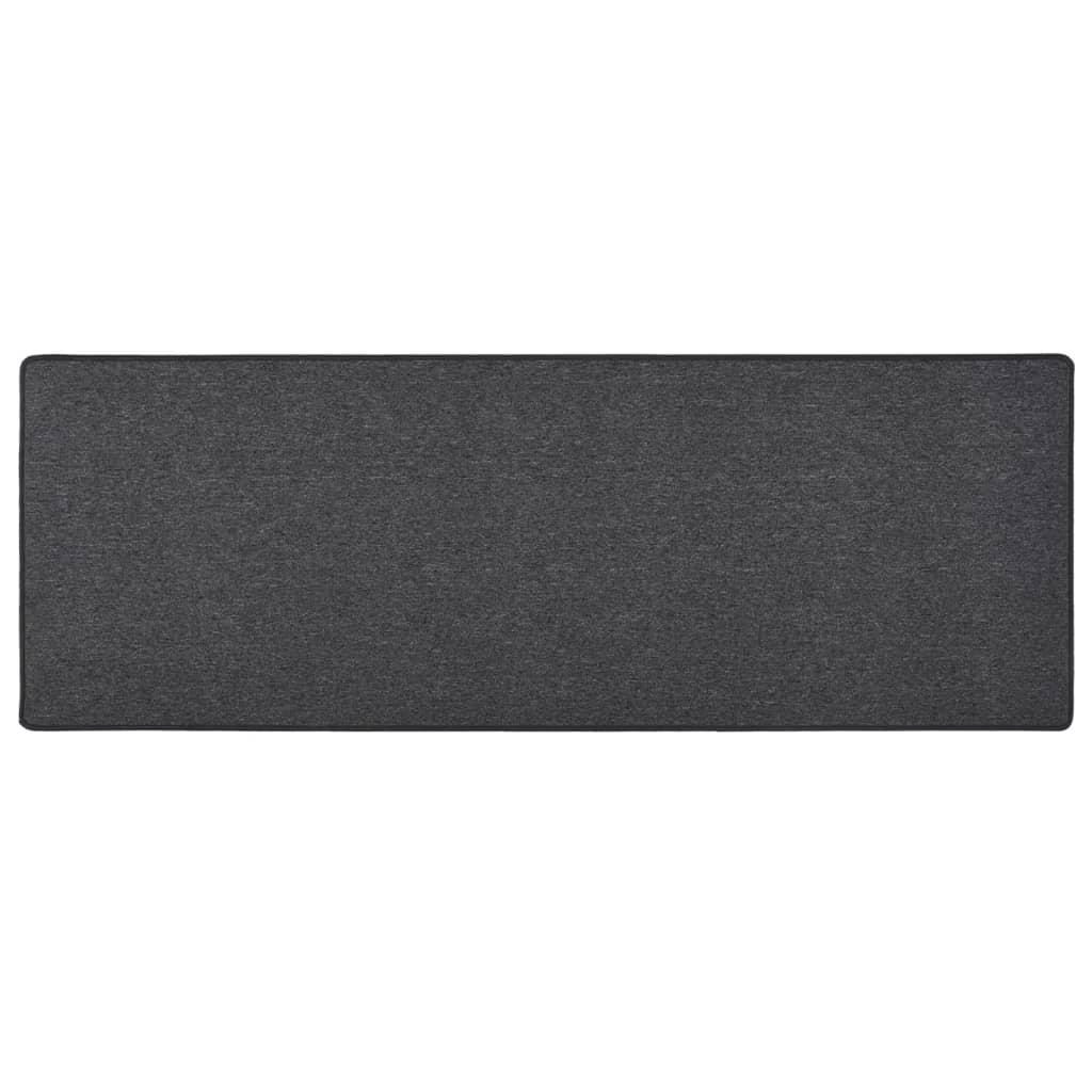 Alfombra de pasillo gris antracita 100x180 cm