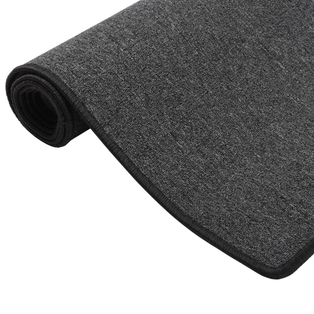 Alfombra de pasillo gris antracita 100x180 cm