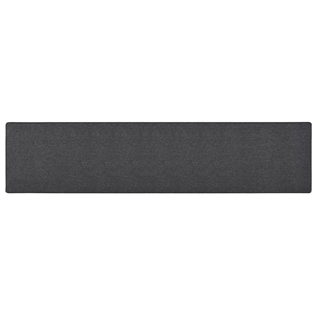 Alfombra de pasillo gris antracita 100x180 cm