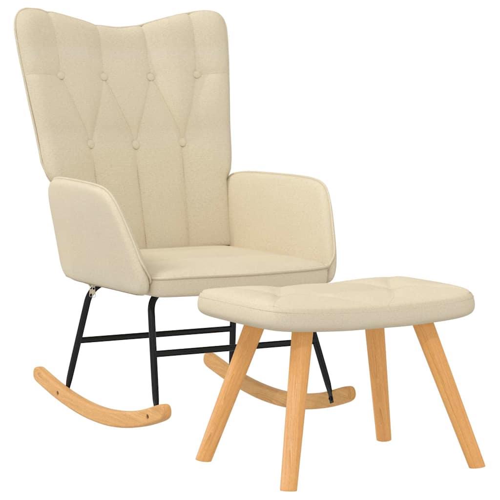 Silla mecedora con reposapiés tela