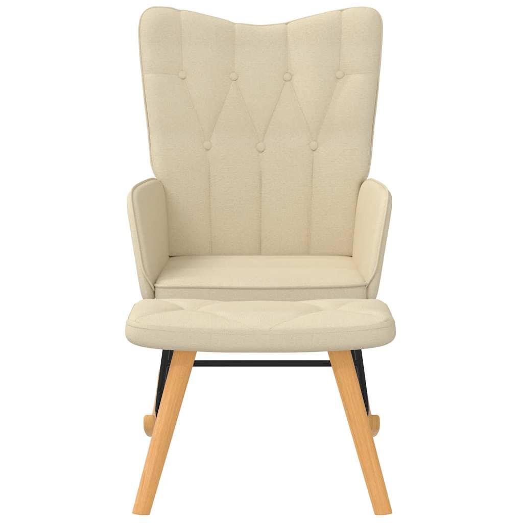 Silla mecedora con reposapiés tela