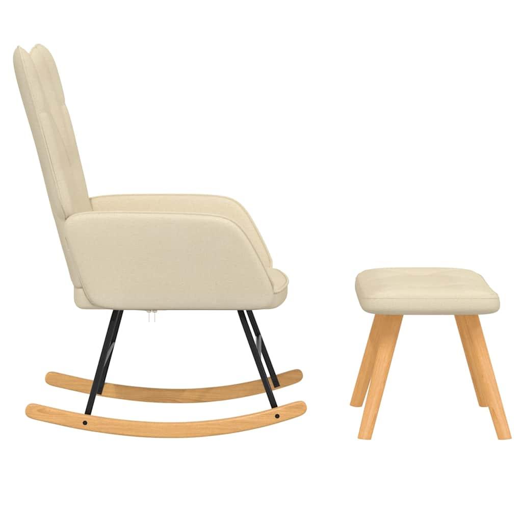 Silla mecedora con reposapiés tela