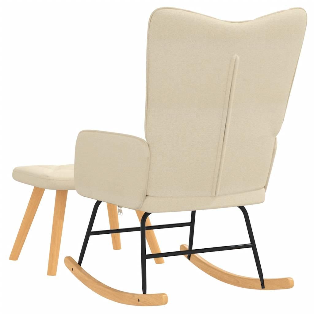 Silla mecedora con reposapiés tela