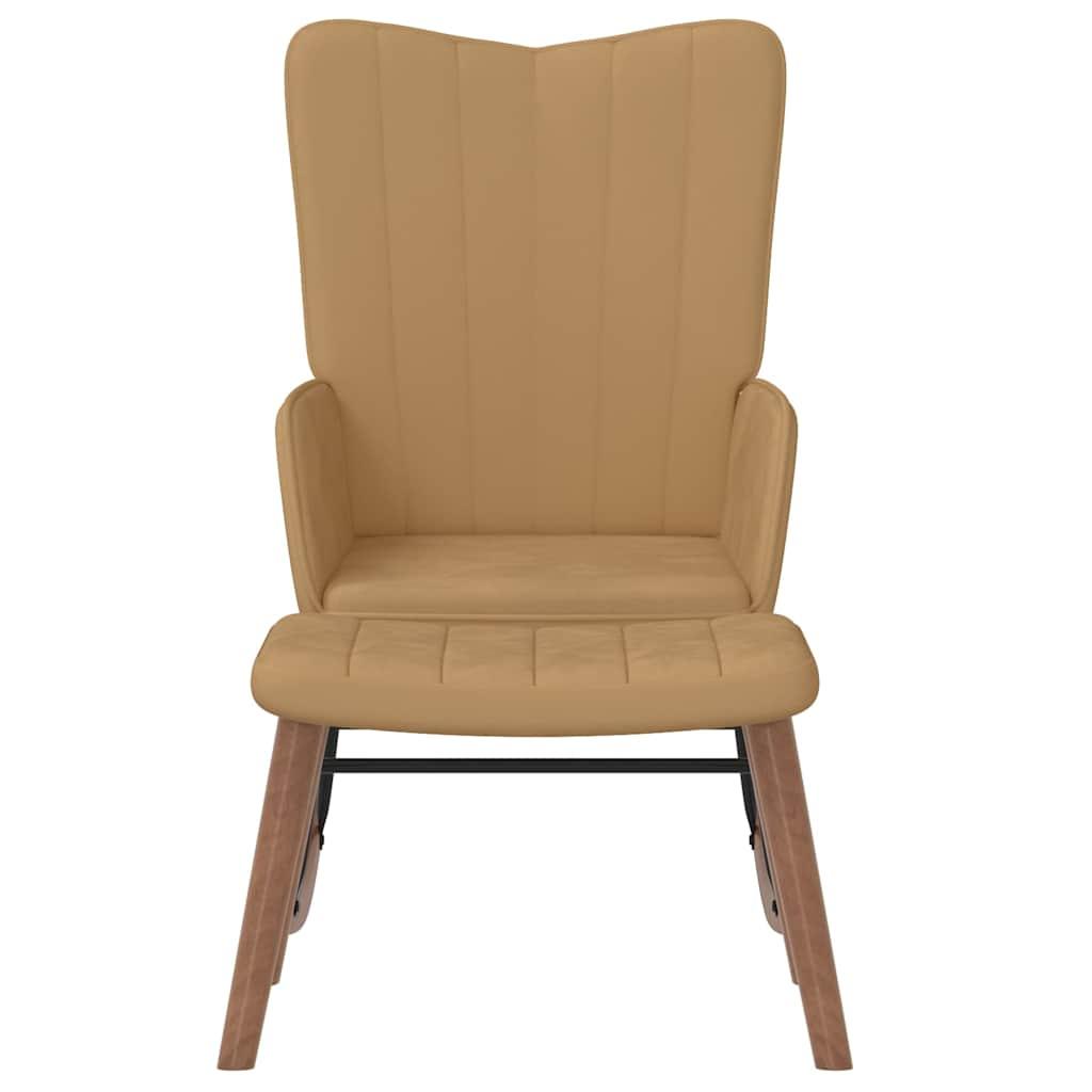 Silla mecedora con reposapiés terciopelo verde oscuro