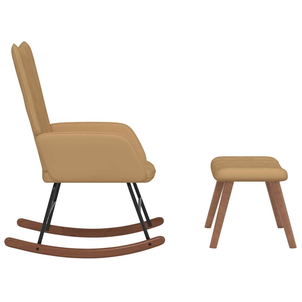 Silla mecedora con reposapiés terciopelo verde oscuro