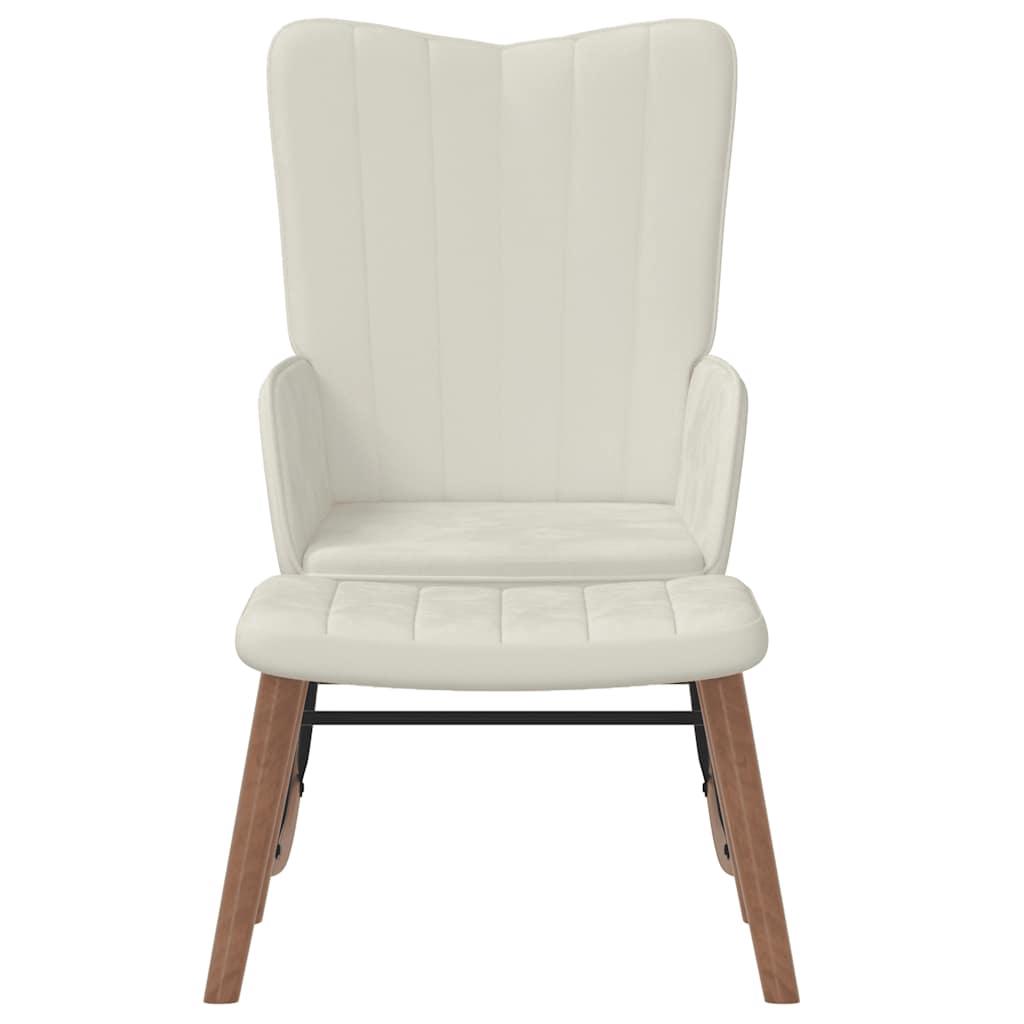 Silla mecedora con reposapiés terciopelo verde oscuro
