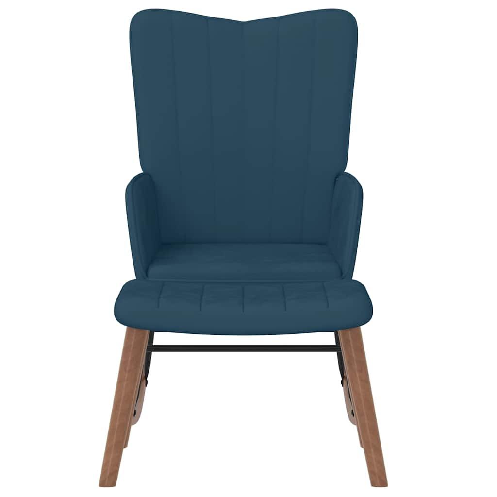Silla mecedora con reposapiés terciopelo verde oscuro
