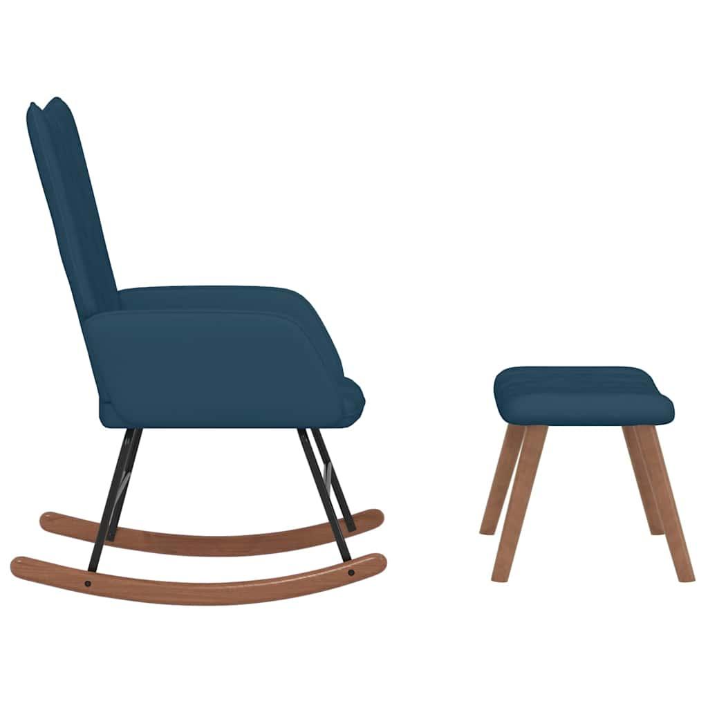 Silla mecedora con reposapiés terciopelo verde oscuro