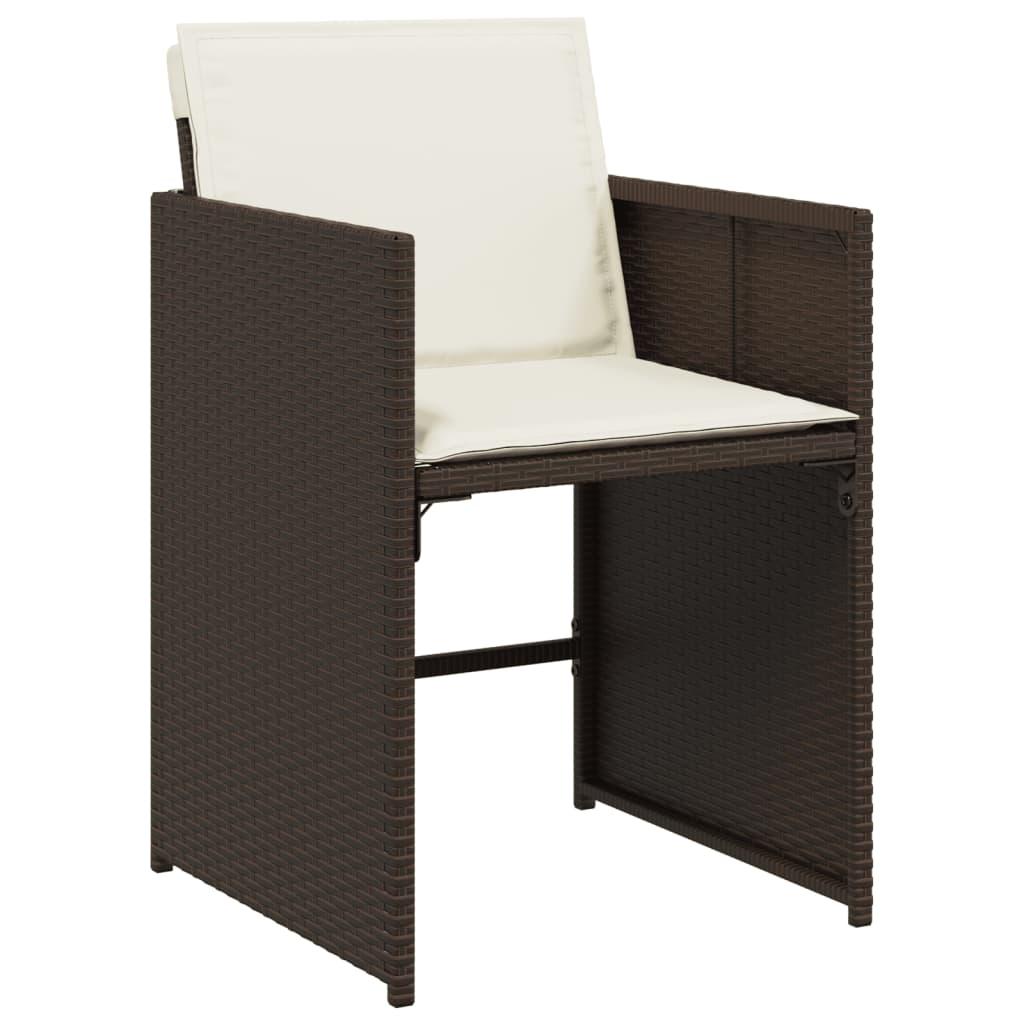 Set de muebles de jardín 13 pzas y cojines ratán sintético