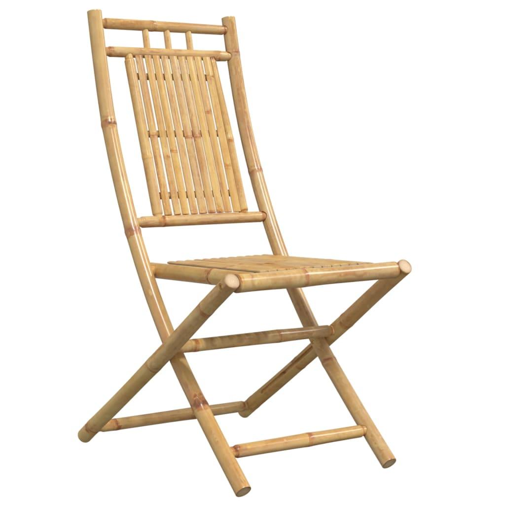 Sillas plegables, 4 unidades, 46x66x99 cm, bambú