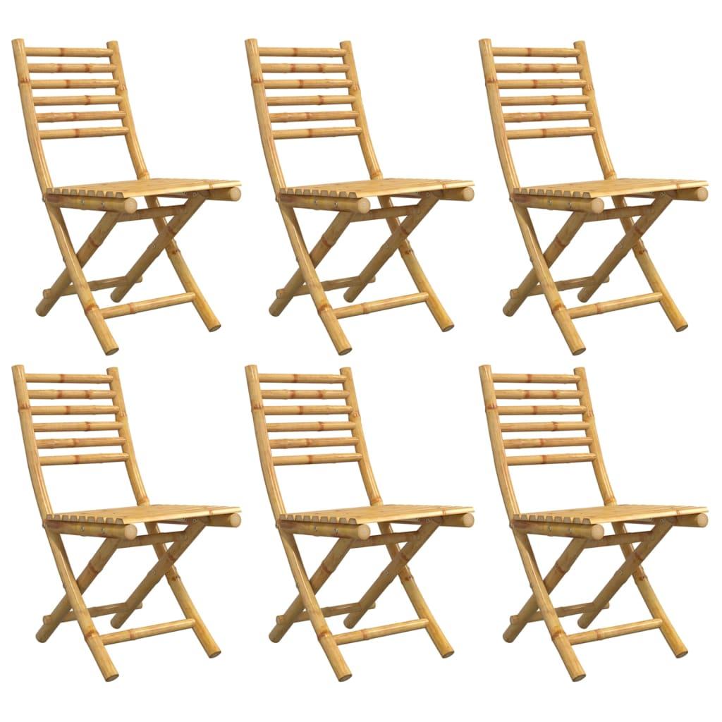 Sillas plegables, 6 unidades, 43x54x88 cm, bambú