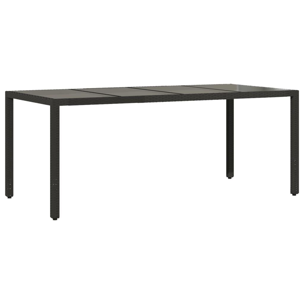 Set comedor de jardín 9 pzas y cojines ratán sintético y vidrio