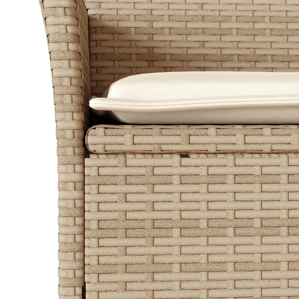 Set de comedor jardín 3 pzas con cojines ratán PE acacia