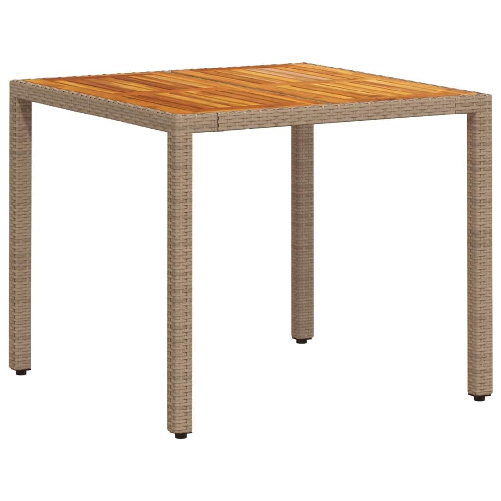 Set de comedor jardín 5 pzas con cojines ratán PE acacia negro
