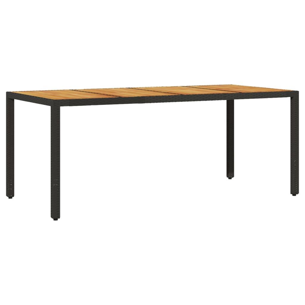 Set de comedor jardín 9 pzas con cojines ratán PE acacia negro