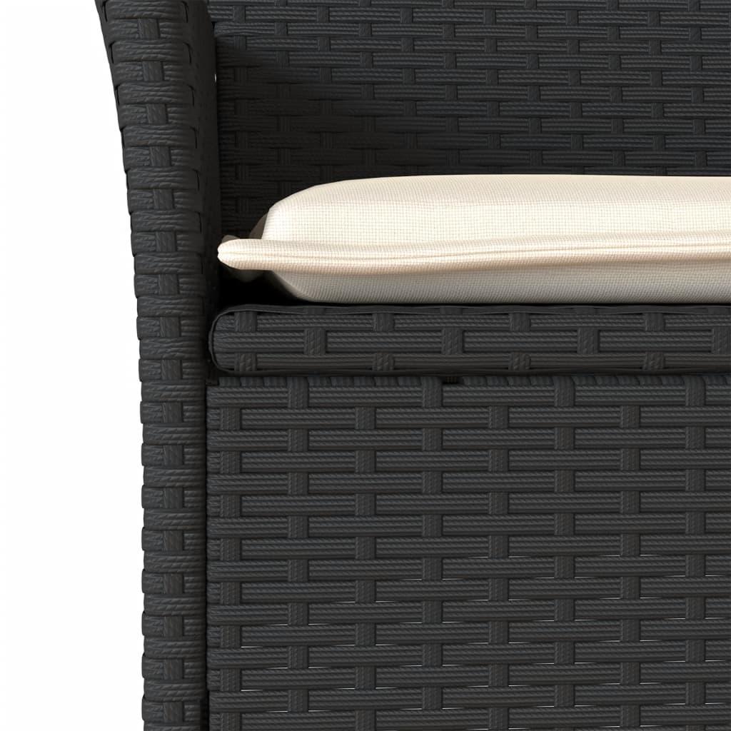 Set de comedor jardín 9 pzas con cojines ratán PE acacia negro