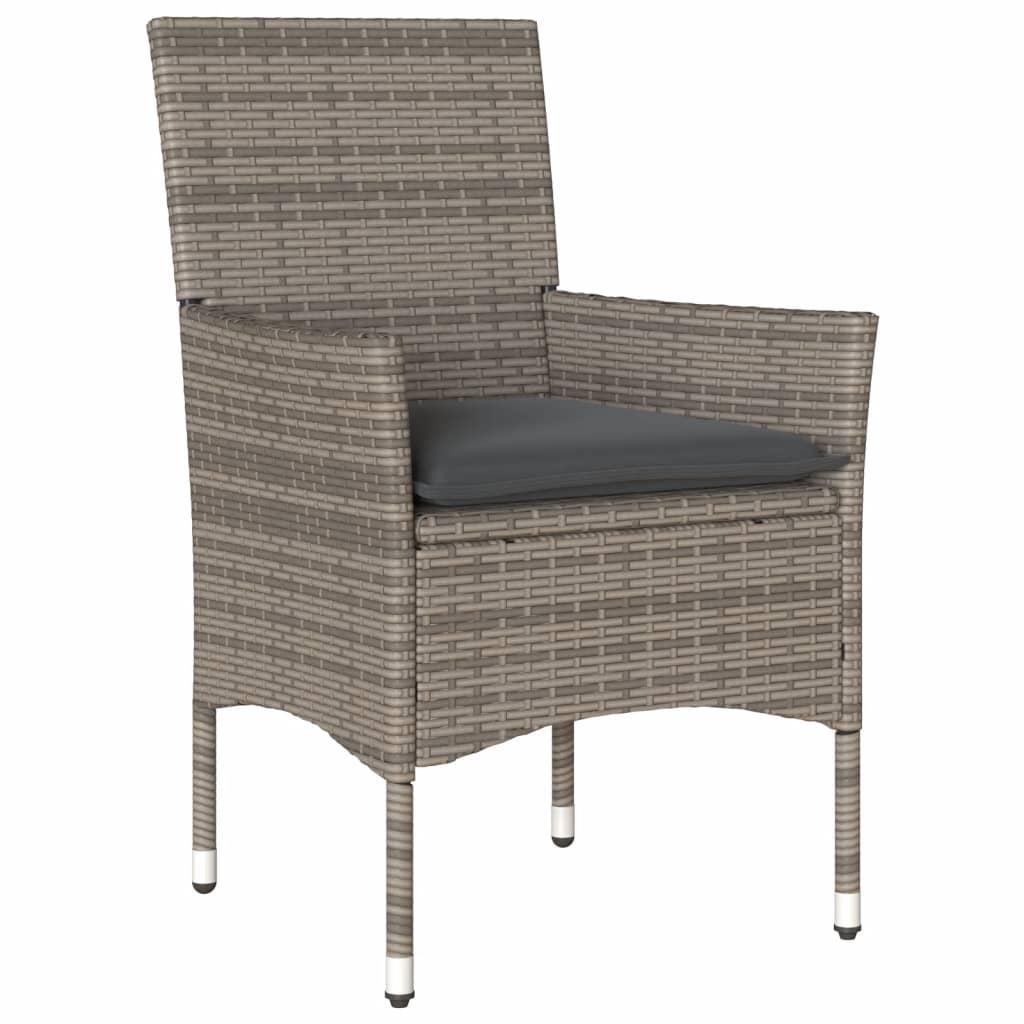 Set de comedor jardín 3 pzas con cojines ratán PE acacia