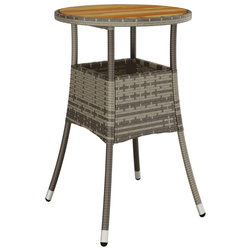 Set de comedor jardín 3 pzas con cojines ratán PE acacia