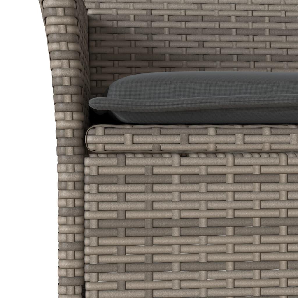 Set de comedor jardín 3 pzas con cojines ratán PE acacia