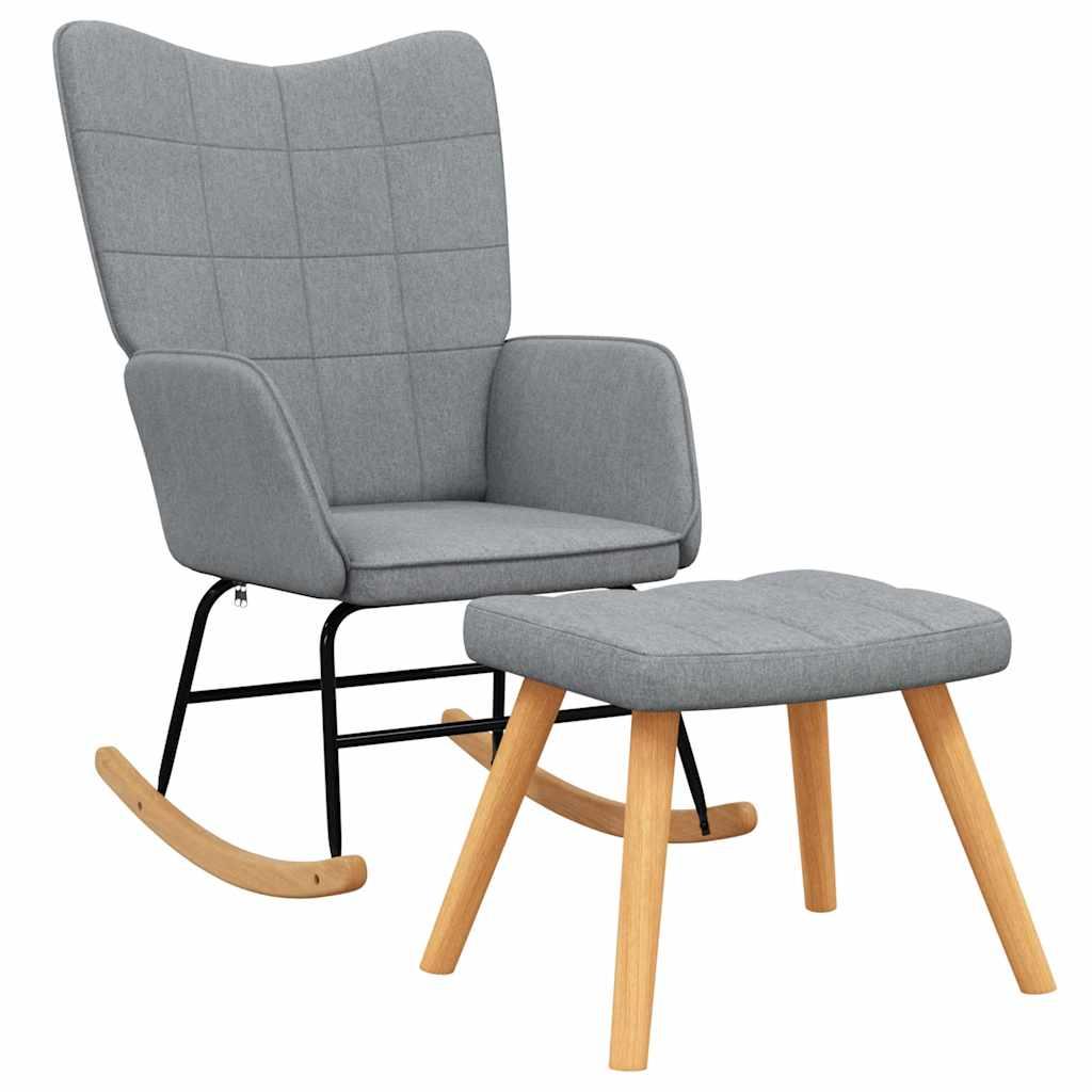 Silla mecedora con reposapiés tela