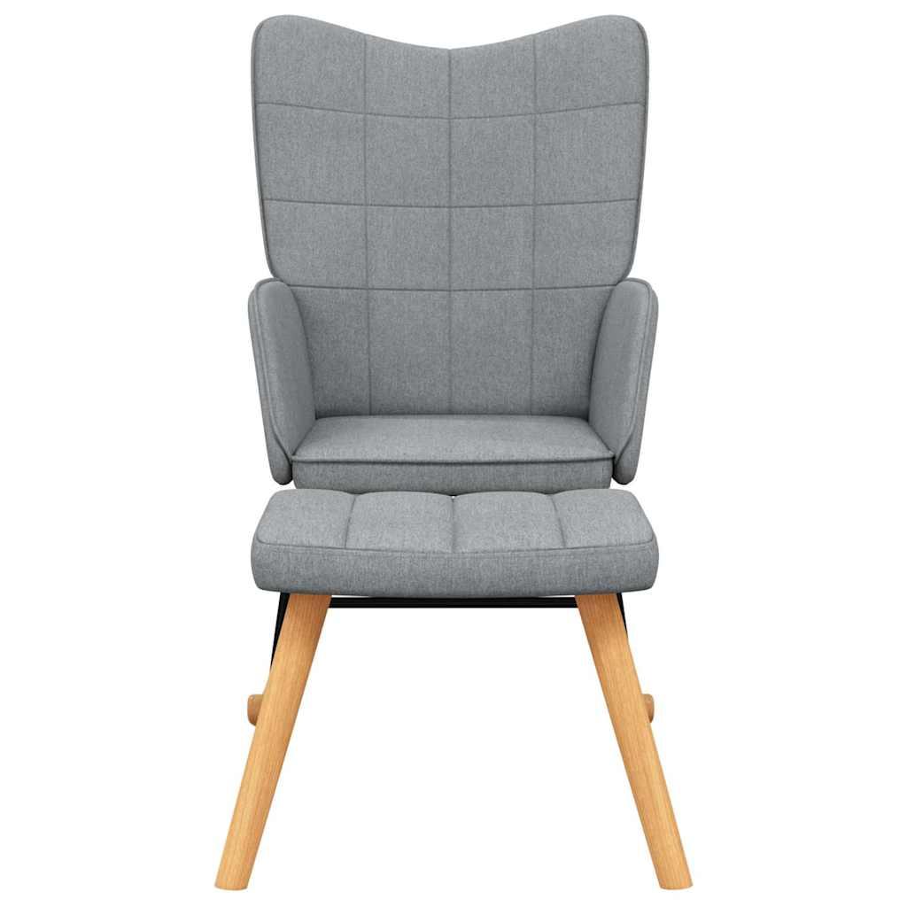 Silla mecedora con reposapiés tela