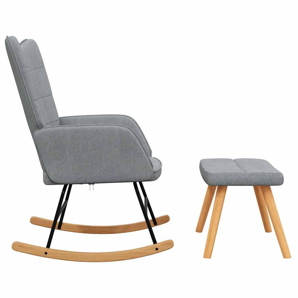 Silla mecedora con reposapiés tela