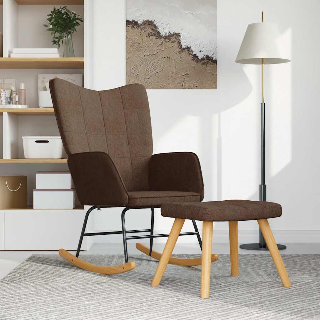 Silla mecedora con reposapiés tela