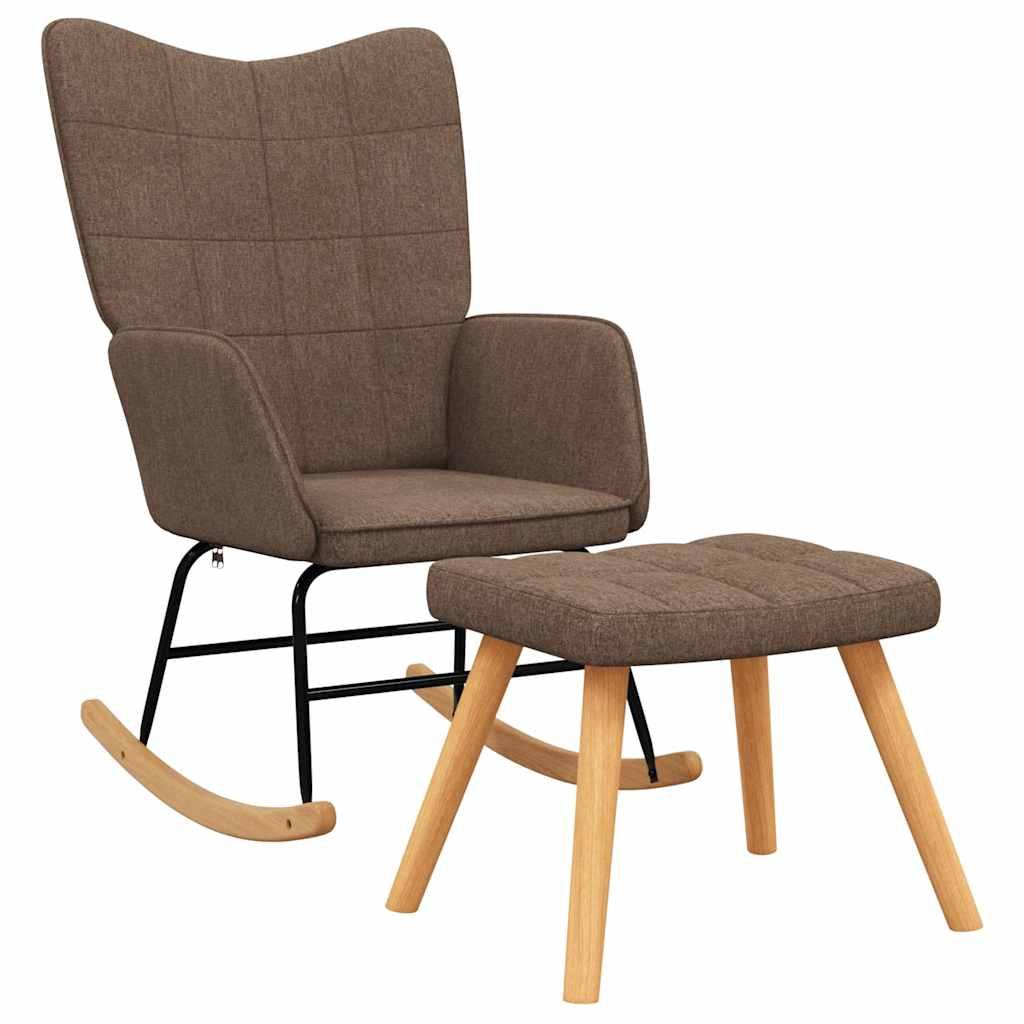 Silla mecedora con reposapiés tela