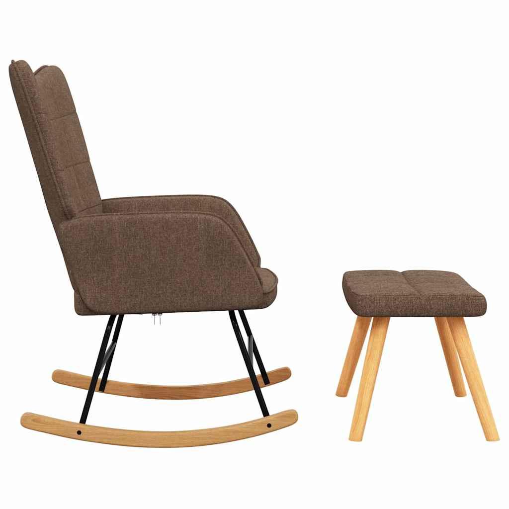 Silla mecedora con reposapiés tela