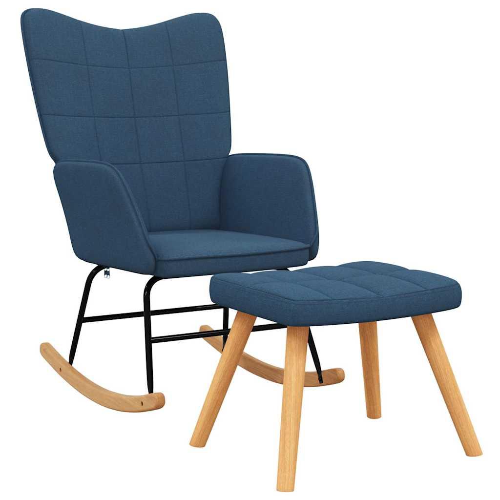 Silla mecedora con reposapiés tela