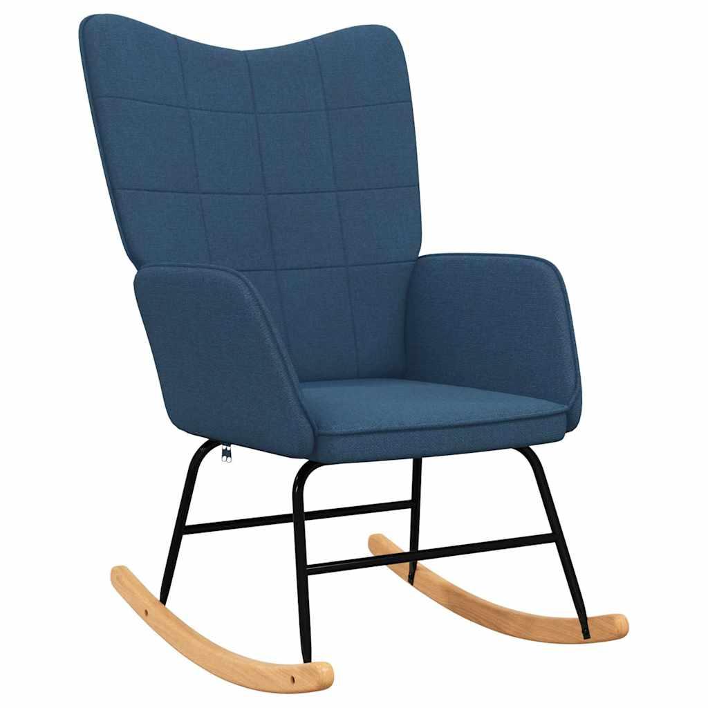 Silla mecedora con reposapiés tela