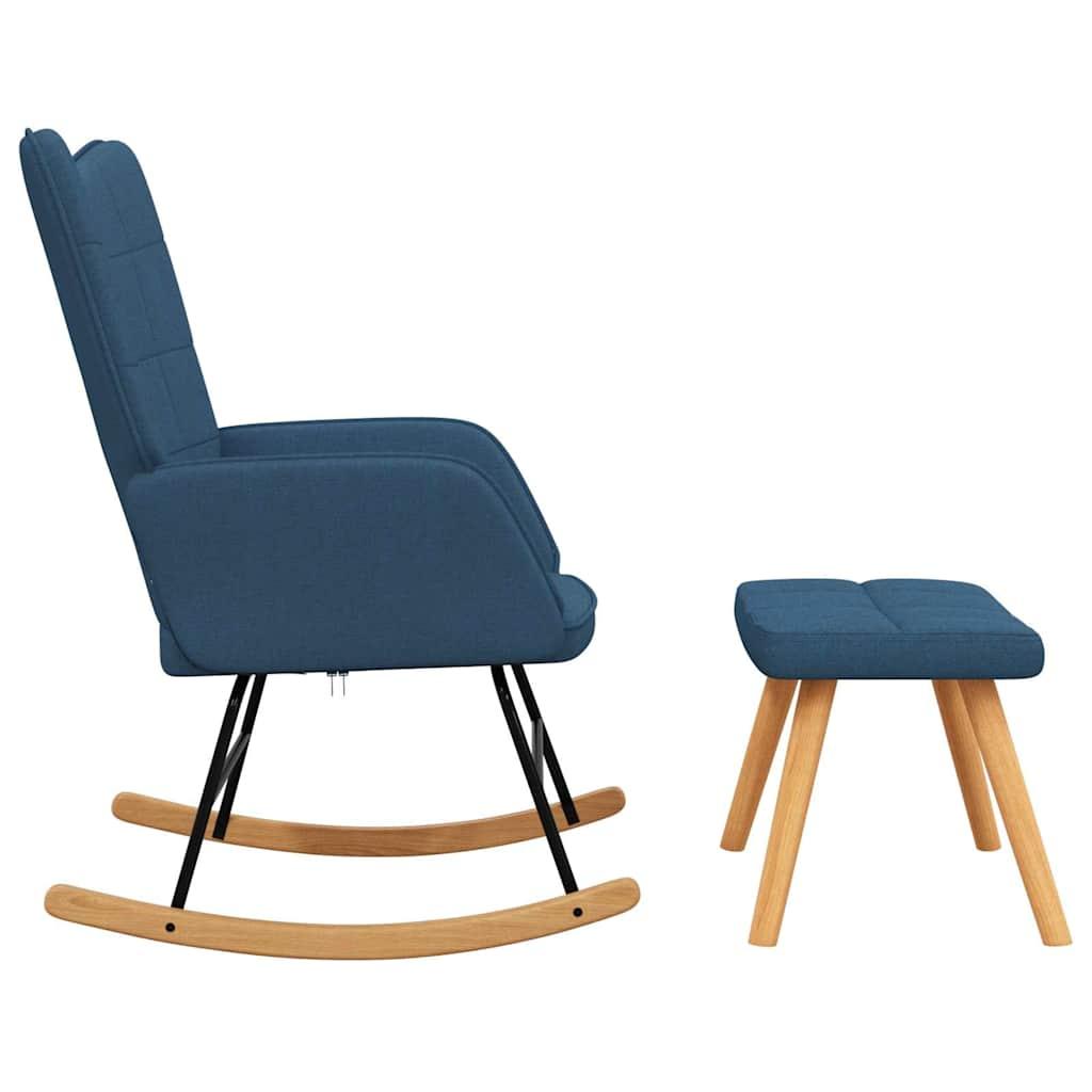 Silla mecedora con reposapiés tela