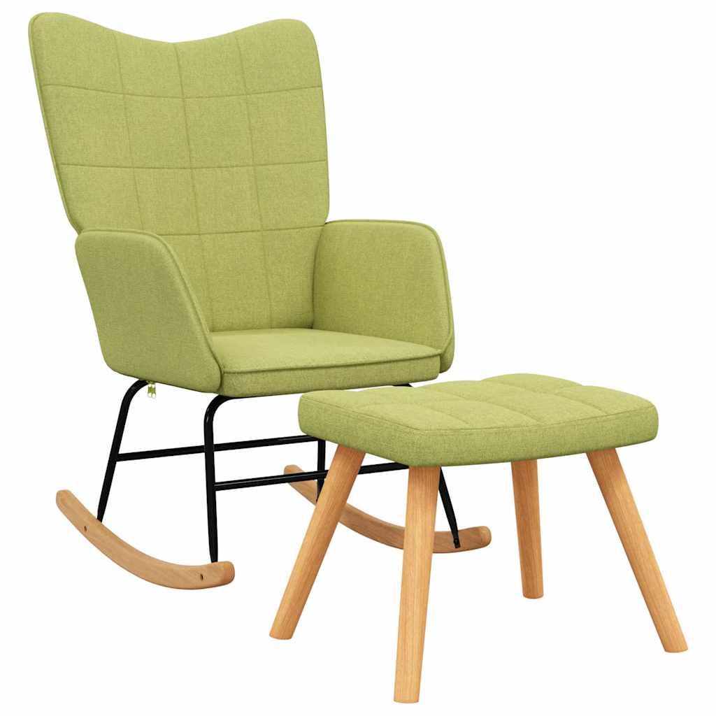 Silla mecedora con reposapiés tela