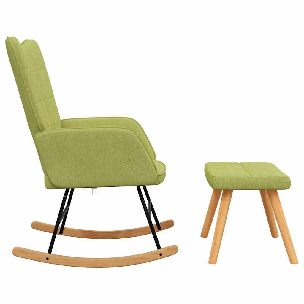 Silla mecedora con reposapiés tela
